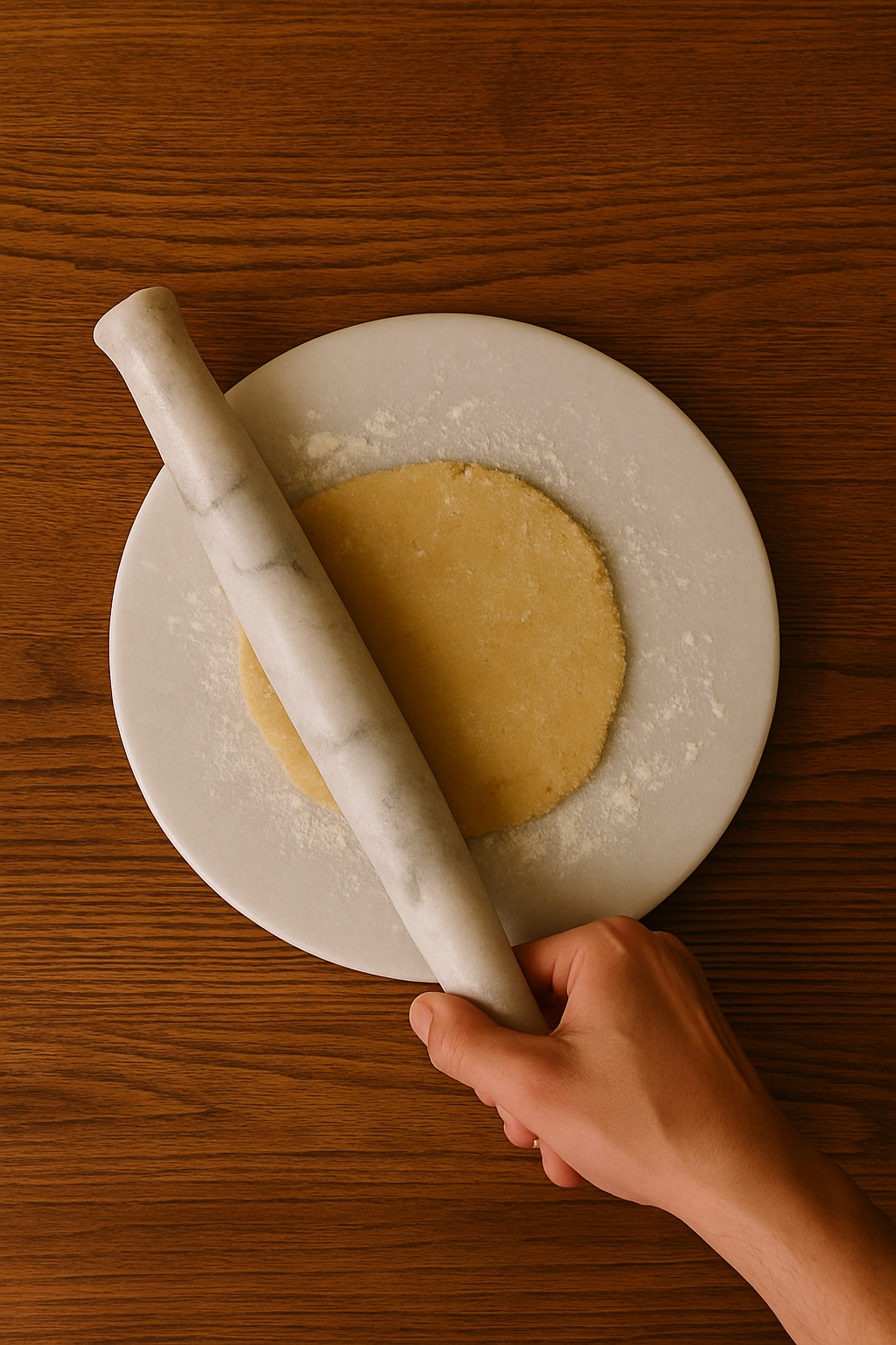 Marble Chakla Belan Set – Traditional Roti Rolling Board & Pin for Indian Cooking